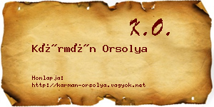 Kármán Orsolya névjegykártya
