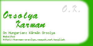 orsolya karman business card