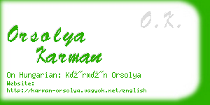 orsolya karman business card